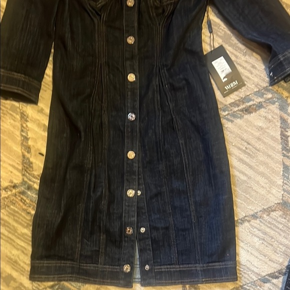 NWT WHBM Denim Jean Button-Up Dress - Picture 2 of 6